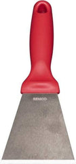 Remco - Stiff Stainless Steel Beveled Scraper - 3" Blade Width x 3-1/2" Blade Length, 5-13/32" Long Ergonomic Polypropylene Handle - Exact Industrial Supply