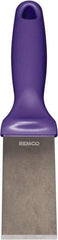 Remco - Stiff Stainless Steel Beveled Scraper - 1-1/2" Blade Width x 3-1/2" Blade Length, 5-13/32" Long Ergonomic Polypropylene Handle - Exact Industrial Supply