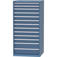 LISTA - 13 Drawer, 124 Compartment Bright Blue Steel Modular Storage Cabinet - Exact Industrial Supply