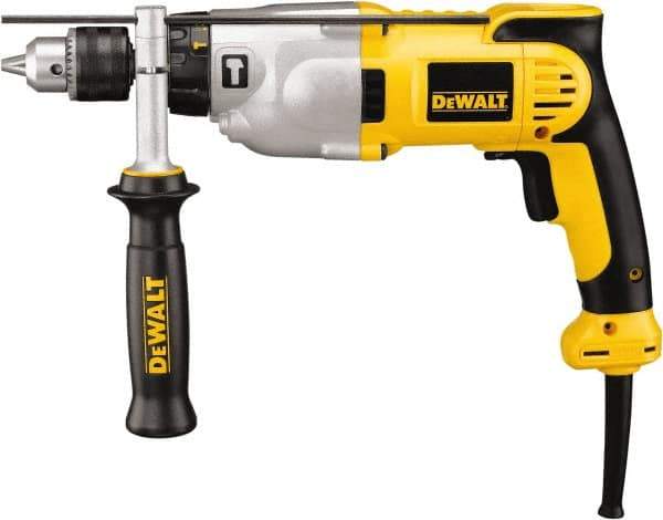 DeWALT - 120 Volt 1/2" Keyed Chuck Electric Hammer Drill - 0 to 56,000 BPM, 0 to 3,500 RPM, Reversible - Exact Industrial Supply