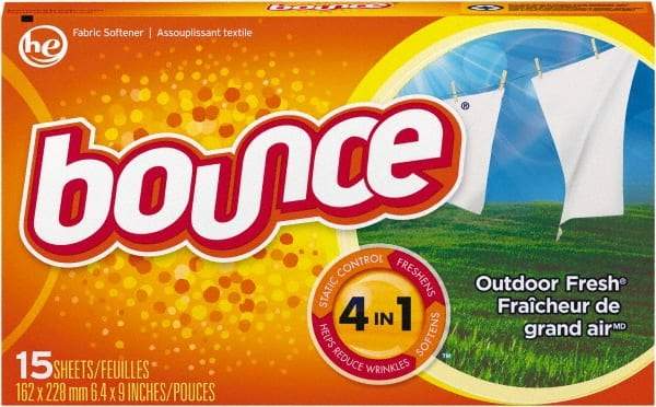 Bounce - 360 Sheet Box Fabric Softener Sheets - Outdoor Fresh Scent - Exact Industrial Supply