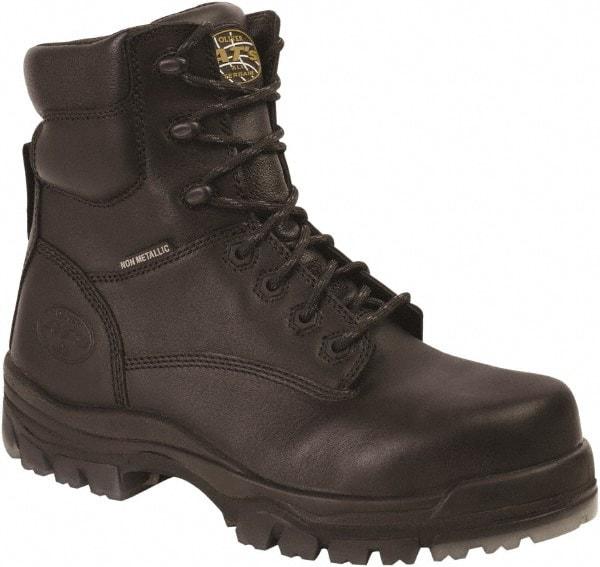 OLIVER - Men's Size 11.5 Wide Width Composite Work Boot - Black, Leather Upper, Rubber Outsole, 6" High, Lace-Up - Exact Industrial Supply