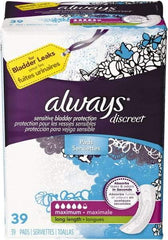 Always - Folded Sanitary Napkins - Long, Maximum Protection - Exact Industrial Supply