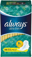 Always - Folded Sanitary Napkins - Regular Absorbency, Up to 8 Hours LeakGuard Protection - Exact Industrial Supply