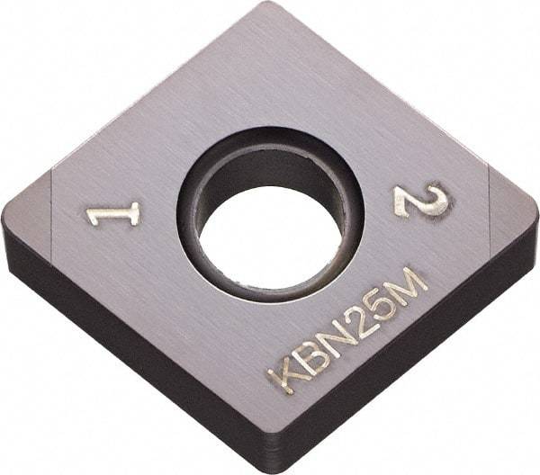 Kyocera - CNGA433 Grade KBN25M CBN Turning Insert - Megacoat Finish, 80° Diamond, 1/2" Inscr Circle, 3/16" Thick, 3/64" Corner Radius - Exact Industrial Supply