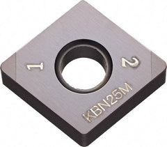 Kyocera - CNGA433 Grade KBN25M CBN Turning Insert - Megacoat Finish, 80° Diamond, 1/2" Inscr Circle, 3/16" Thick, 3/64" Corner Radius - Exact Industrial Supply