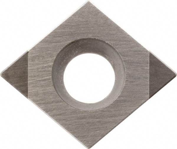 Kyocera - CCMW32.51 Grade KBN510 CBN Turning Insert - Uncoated, 80° Diamond, 3/8" Inscr Circle, 5/32" Thick, 1/64" Corner Radius - Exact Industrial Supply