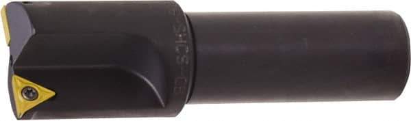 Kyocera - 0.609 Inch Diameter, Interchangeable Pilot, Weldon Flat 3/4 Inch Shank Diameter, 1 Insert, Indexable Counterbore - 2.9 Inch Overall Length, TCMT 18151 Insert - Exact Industrial Supply