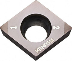 Kyocera - CCMW21.51 Grade KBN05M CBN Turning Insert - Megacoat Finish, 80° Diamond, 1/4" Inscr Circle, 3/32" Thick, 1/64" Corner Radius - Exact Industrial Supply