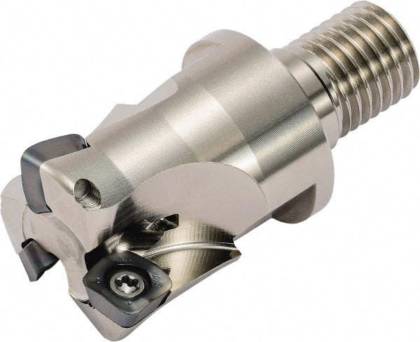 Kyocera - 28mm Cut Diam, 1.5mm Max Depth, M12 Modular Connection Indexable High-Feed End Mill - Screw Holding Method, SOMT 100420ER-.. Insert, MFH Toolholder, Through Coolant - Exact Industrial Supply