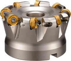 Kyocera - 2-1/2" Cut Diam, 8.001mm Max Depth, 0.312" Arbor Hole, 6 Inserts, ROMU 16... Insert Style, Indexable Copy Face Mill - MRW Cutter Style, 12,800 Max RPM, 1.575" High, Through Coolant, Series RAD-8 - Exact Industrial Supply