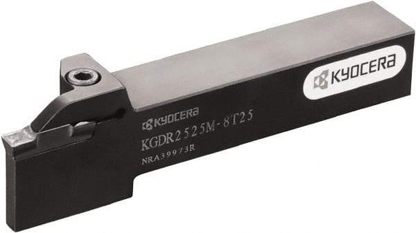 Kyocera - KGD, External, Left Hand, 10mm Max Depth of Cut, 3 to 4mm Groove Width, Indexable Grooving Tool Holder - Multiple Insert Compatibility, 25mm Shank Height, 25mm Shank Width, 150mm OAL - Exact Industrial Supply