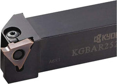 Kyocera - KGBA, External, Left Hand, 5.5mm Max Depth of Cut, 0.013 to 0.189" Groove Width, Indexable Grooving Tool Holder - GBA43R/L.. Insert Compatibility, 20mm Shank Height, 20mm Shank Width, 125mm OAL - Exact Industrial Supply