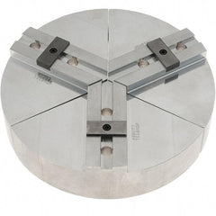 Abbott Workholding Products - 10" Max Chuck Capacity, Tongue & Groove Interface, Round Soft Lathe Chuck Jaw - 3 Jaw, Aluminum, 53.98mm Btw Mount Hole Ctrs, 10" Wide, 2" High, 12.7mm Groove, 1/2" Fastener - Exact Industrial Supply