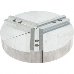 Abbott Workholding Products - 12" Max Chuck Capacity, 1.5mm x 60° Serrated Interface, Round Soft Lathe Chuck Jaw - 3 Jaw, Aluminum, 1.1811" Btw Mount Hole Ctrs, 12" Wide, 2" High, 14mm Fastener - Exact Industrial Supply