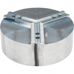 Abbott Workholding Products - 12" Max Chuck Capacity, 1.5mm x 60° Serrated Interface, Round Soft Lathe Chuck Jaw - 3 Jaw, Aluminum, 1.1811" Btw Mount Hole Ctrs, 12" Wide, 4" High, 16mm Fastener - Exact Industrial Supply