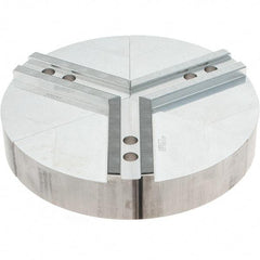 Abbott Workholding Products - 12" Max Chuck Capacity, 1.5mm x 60° Serrated Interface, Round Soft Lathe Chuck Jaw - 3 Jaw, Aluminum, 1.1811" Btw Mount Hole Ctrs, 12" Wide, 2" High, 16mm Fastener - Exact Industrial Supply
