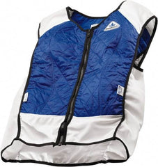 Techniche - Size L, Royal Blue Cooling Vest - Zipper Front, Nylon, HyperKewl, Poly-Cotton - Exact Industrial Supply