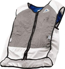 Techniche - Size L, Silver Cooling Vest - Zipper Front, Nylon, HyperKewl, Poly-Cotton - Exact Industrial Supply