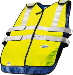 Techniche - Size 2XL, High Visibility Lime Cooling Vest - Zipper Front, Polyester - Exact Industrial Supply