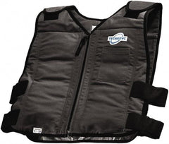Techniche - Size M/L, Black Cooling Vest - Zipper Front, Cotton - Exact Industrial Supply