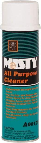 Misty - 20 oz Aerosol All-Purpose Cleaner - Foam, Ammonia, Mint - Exact Industrial Supply