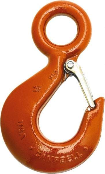 Campbell - 22,000 Lb Capacity, Chain Grade 100, Alloy Steel Eye Hook - 9.44" Reach, 2-7/16" Eye ID, 12-13/16" OAL - Exact Industrial Supply