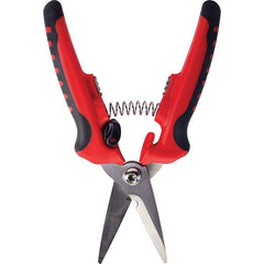 Heavy-Duty Scissors: 8″ OAL, 1/4″ LOC, Carbon Steel Blades Use with Aluminum, Copper, Leather & Plastic, Nylon Handle