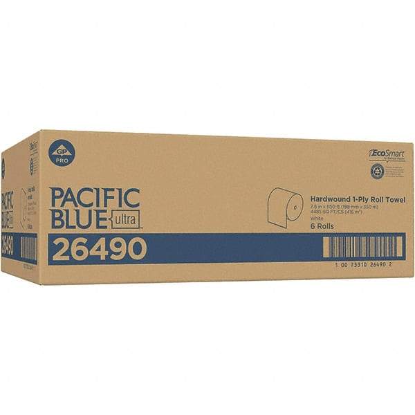 Georgia Pacific - Hard Roll of 1 Ply White Paper Towels - 7-7/8" Wide, 1,150' Roll Length - Exact Industrial Supply