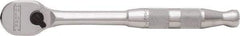 Proto - 3/8" Drive Pear Head Ratchet - Full Polish Chrome Finish, 7" OAL, 90 Gear Teeth, Standard Handle, Reversible Head - Exact Industrial Supply