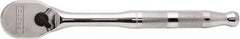 Proto - 1/2" Drive Pear Head Ratchet - Full Polish Chrome Finish, 10" OAL, 90 Gear Teeth, Standard Handle, Reversible Head - Exact Industrial Supply