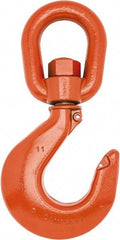 Campbell - #7 Hook, 7-1/2 Ton Capacity, Alloy Steel Swivel Hoist Hook - 9-17/32" Long x 5-1/32" Wide - Exact Industrial Supply