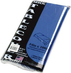 Tablemate Products - Table Set Rectangular Table Cover, Heavyweight Plastic, 54 x 108, Blue, 6/Pack - Exact Industrial Supply