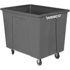 Wesco Industrial Products - 550 Lb Load Capacity, 12 Bushels, Plastic Box Truck - 28" Wide x 38" Long x 35" High, Grey - Exact Industrial Supply