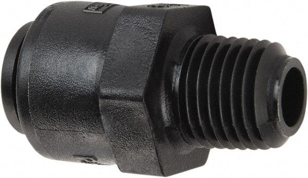 Parker - 1/4" Kynar Check Valve - Inline, Push-to-Connect x MNPT, 300 WOG - Exact Industrial Supply