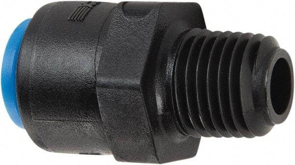 Parker - 1/4" Kynar Check Valve - Inline, Push-to-Connect x MNPT, 300 WOG - Exact Industrial Supply