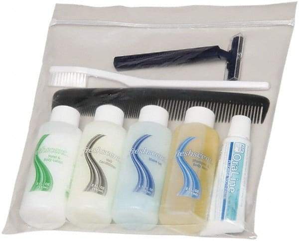 Ability One - Body Wash, Shampoo, Comb, Toothpaste, Toothbrush, Razor, Shave Gel - Toiletries Kit - Exact Industrial Supply