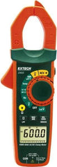 Extech - EX655, CAT III, Digital True RMS Auto Ranging Clamp Meter with 1.18" Clamp On Jaws - 750 VAC, 1000 VDC, 600 AC/DC Amps, Measures Voltage, Capacitance, Current, Frequency, Resistance, Temperature - Exact Industrial Supply