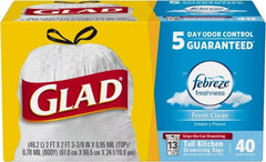 Glad - Pack of (6) 40-Count 13 Gal 0.78 mil Household/Office Trash Bags - Exact Industrial Supply