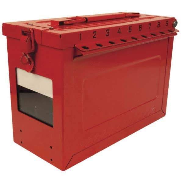 Master Lock - Group Lockout Boxes Portable or Wall Mount: Portable Maximum Number of Padlocks: 19 - Exact Industrial Supply