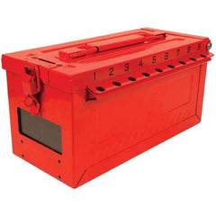 Master Lock - Group Lockout Boxes Portable or Wall Mount: Portable Maximum Number of Padlocks: 19 - Exact Industrial Supply