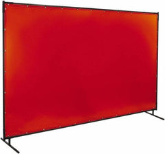 Steiner - 6' Wide x 10' High, 40mm Thickness, Transparent Vinyl Portable Welding Screen - Orange - Exact Industrial Supply