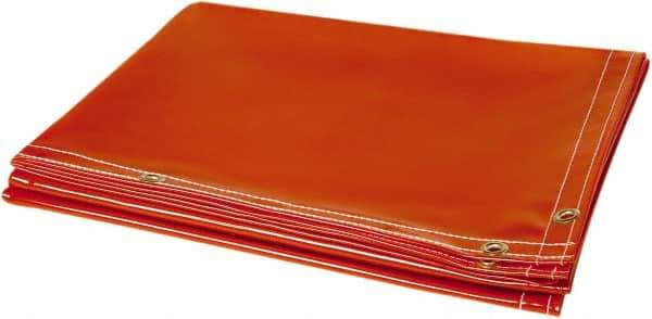 Steiner - 10' High x 6' Wide x 40mm Thick Transparent Vinyl Welding Curtain - Orange, Grommet - Exact Industrial Supply