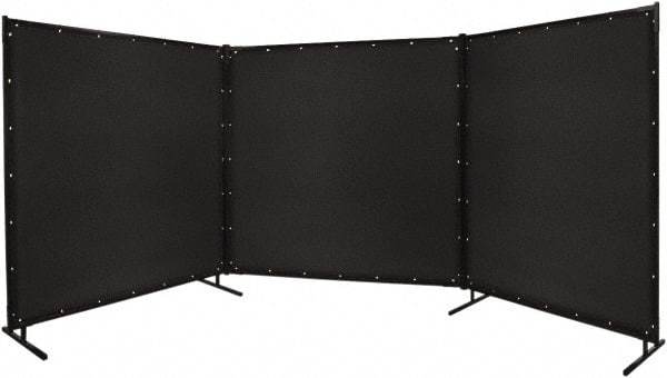 Steiner - 8' Wide x 8' High, Vinyl Laminated Polyester Portable Welding Screen - Black - Exact Industrial Supply