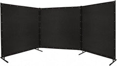 Steiner - 6' Wide x 8' High, Vinyl Laminated Polyester Portable Welding Screen - Black - Exact Industrial Supply