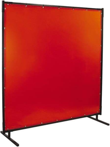 Steiner - 8' Wide x 8' High, 14mm Thickness, Transparent Vinyl Portable Welding Screen - Orange - Exact Industrial Supply