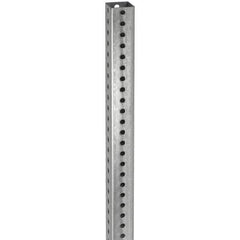 TAPCO - 10' High, Galvanized Traffic Sign Post - Steel, 7/16" Hole Diam, Silver - Exact Industrial Supply
