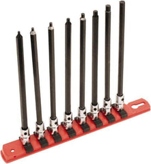 Wiha - 8 Piece 1/4" Drive Inch Hex Bit Socket Set - 3/32 to 1/4" Hex - Exact Industrial Supply