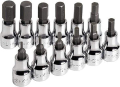 SK - 12 Piece 3/8" Drive Metric Hex Bit Socket Set - 2 to 12mm Hex - Exact Industrial Supply