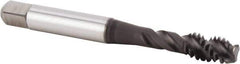 Kennametal - #6-32 UNC 3 Flute 2BX Modified Bottoming Spiral Flute Tap - Powdered Metal, TiN/CrC/C Finish, 50.55mm OAL, Right Hand Flute, Right Hand Thread, Series T630 - Exact Industrial Supply